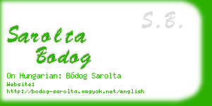 sarolta bodog business card